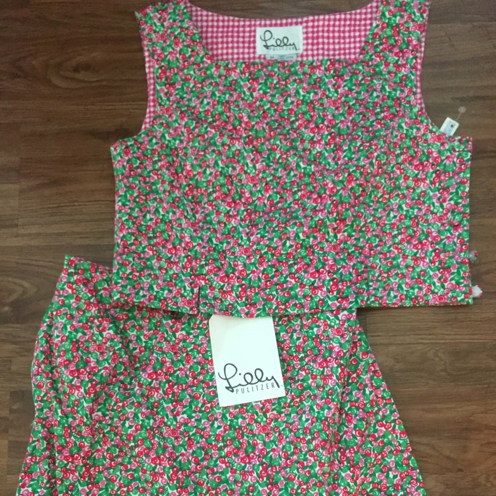 Vintage Lilly Pulitzer matching top/skirt set